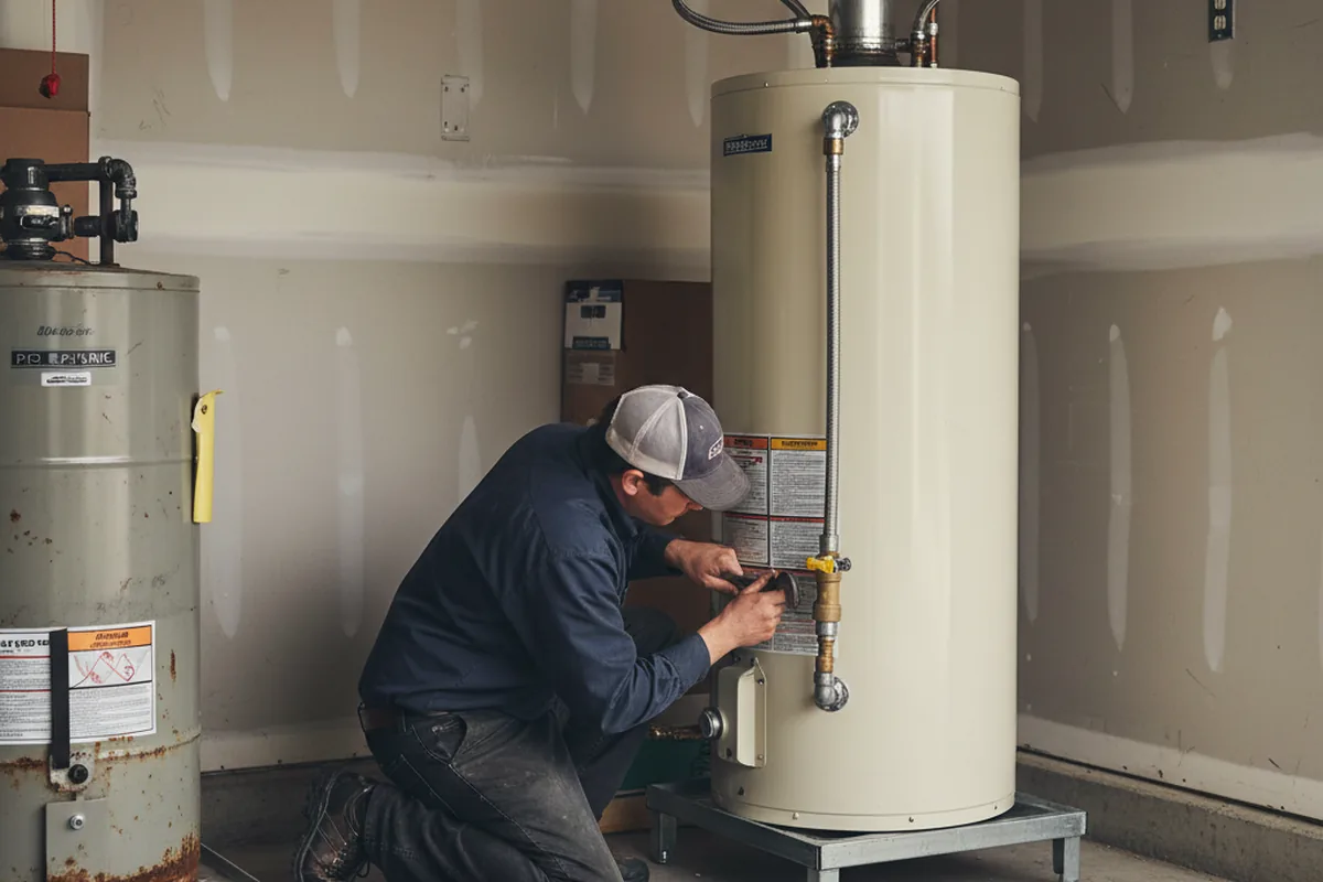 Water heater and shutoff valve replacement in South Roxana